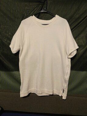 Large White Rebello Short Sleeved Top with Side Zippers